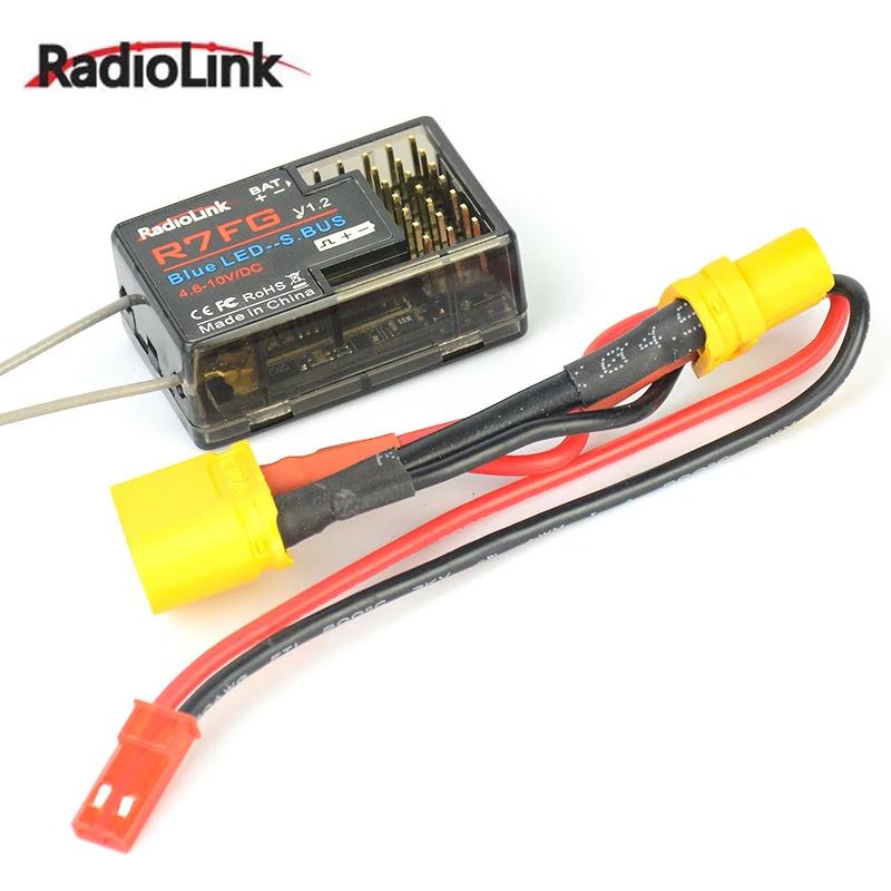 

RadioLink R7FG 2.4GHz 7CH Dual Antenna Reciever High Voltage Integrated Gyro Version For Radiolinks RC6GS RC Transmitter