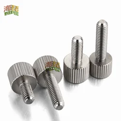 2/5Pcs M2 M2.5 M3 M4 M5 M6 304 Stainless Steel Thumb Screws Plain Flat Head Metric Knurled Head Manual Adjustment Screws Bolts