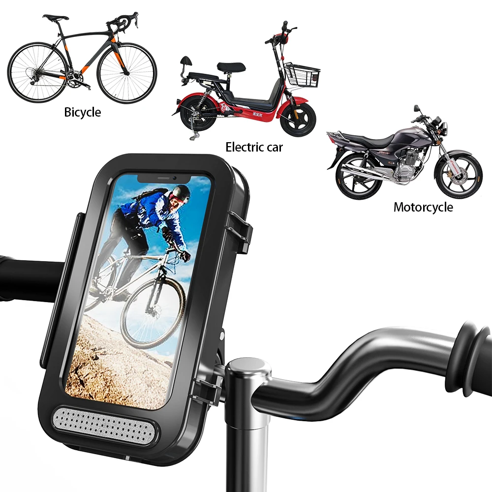 Motorcycle Bicycle Phone Holder Bike Mount for iphone 12 11 Pro Max XS XR 6 7 8 Plus SE2020 Waterproof Mobile Case GPS