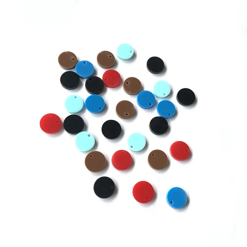 (20pcs/pack) Solid Color Flat Shell Round Acrylic Coin Loose Bead Accessories For DIY Earrings Jewelry Making Supplies Wholesale