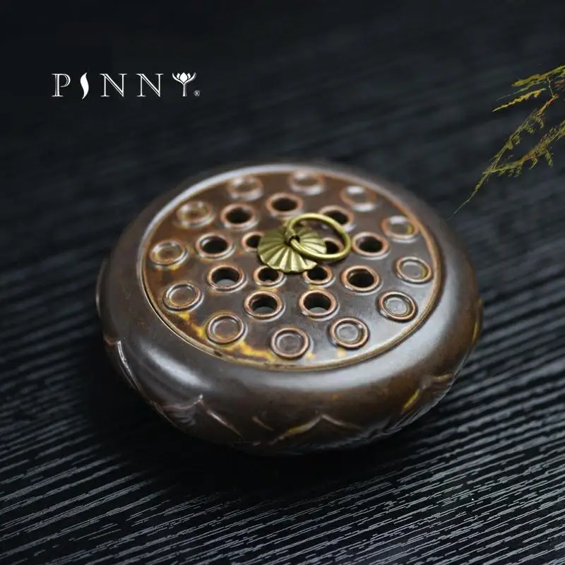 

PINNY Antique Incense Burner Ceramic Coil Incense Holder Aroma Furnace Living Room Sandalwood Censer Ceramic Craft Bouddha