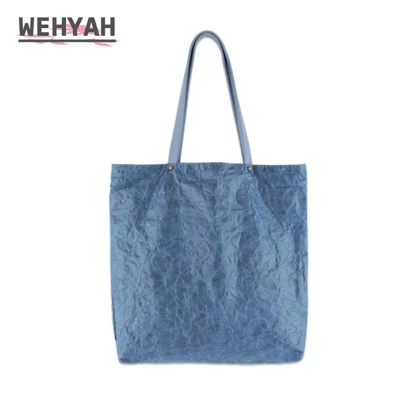 

Wahyah Kraft Paper Casual Tote Bags for Woman Handbags Fashion Oversize Clutch Purse Designer Shoulder Bag DuPont Paper ZY060