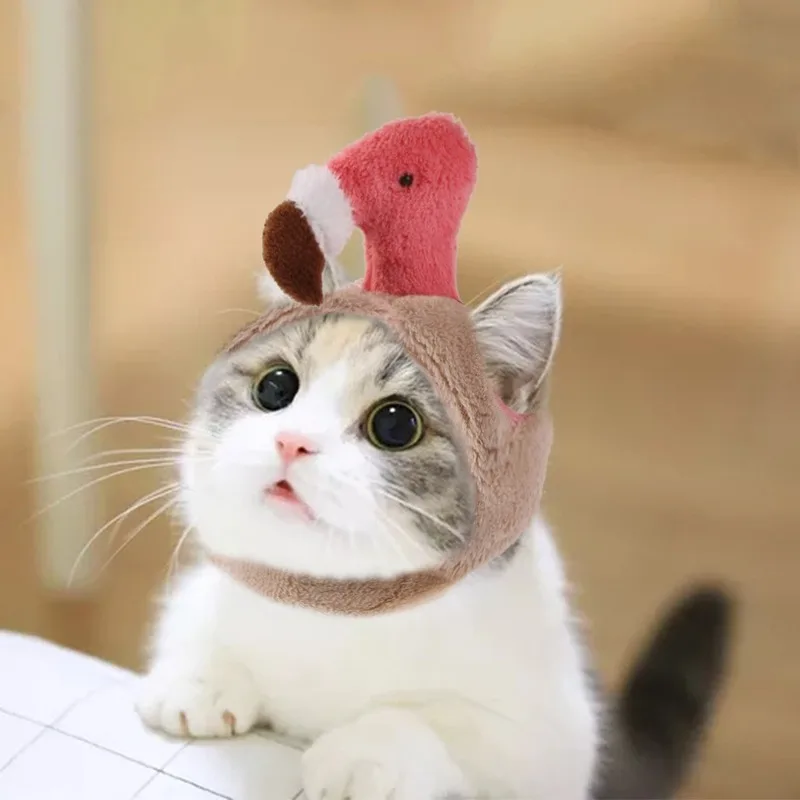 

Cute Cat Headgear Animal Headdress Kitten Cap Accessories Decoration Hat Festival Headcover Headwear For Small Little Pets