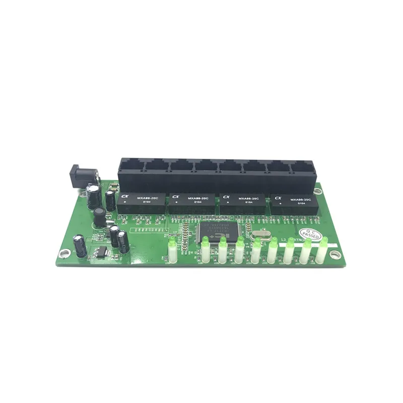 OEM 10 / 100mbps RJ45 8 포트 고속 이더넷 스위치 모듈 Lan 허브 미국 EU 플러그 5v 어댑터 전원 공급 장치 네트워크 스위치 마더 보드