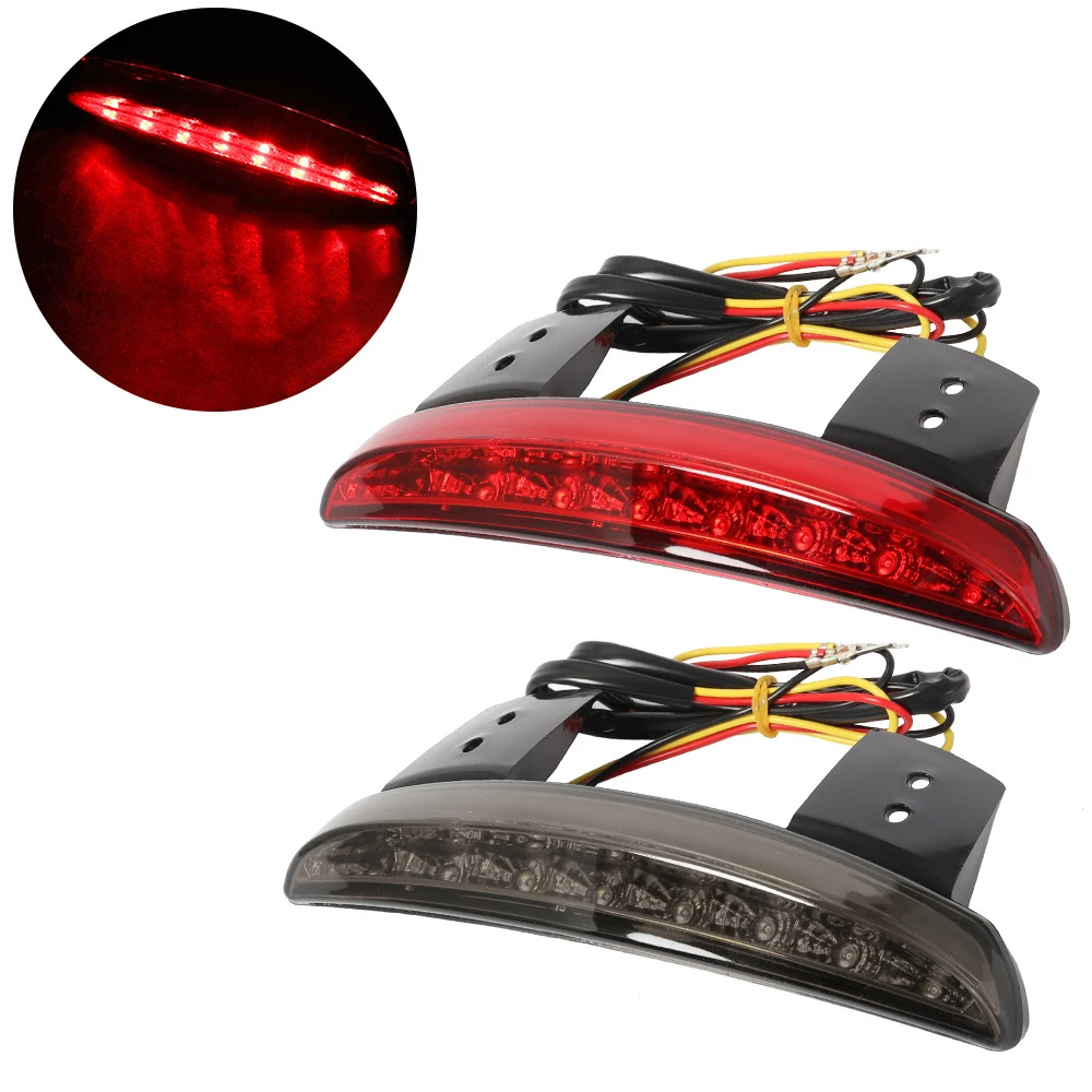 Motorbike Motorcycle Rear Fender Edge Red LED Brake Tail Light Motocycle For Harley Touring Sportster XL 883 1200 Cafe Racer