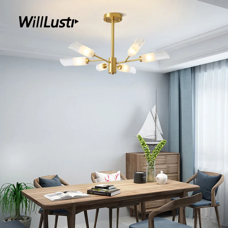 

Creative Frosted Glass Pendant Lamp Modern Copper Suspension Light Hotel Cafe Living Dinning Bedroom Luxury G9 Hanging Lighting