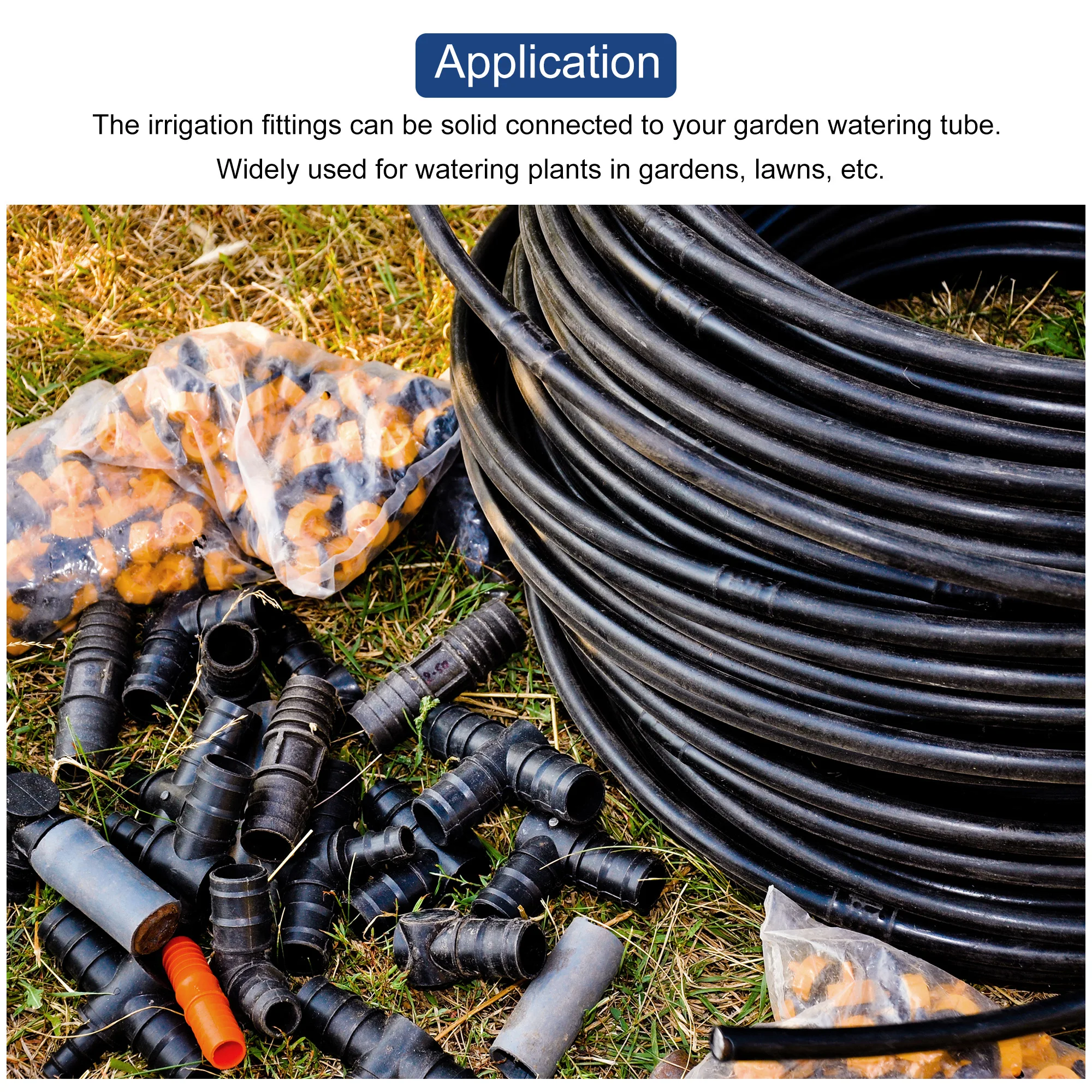 Uxcell อุปกรณ์ชลประทาน19.5มม.6ตรง6 Tee 2ข้อศอก4 End Stoppers 1วาล์ว) สำหรับหยด3/4นิ้วท่อ