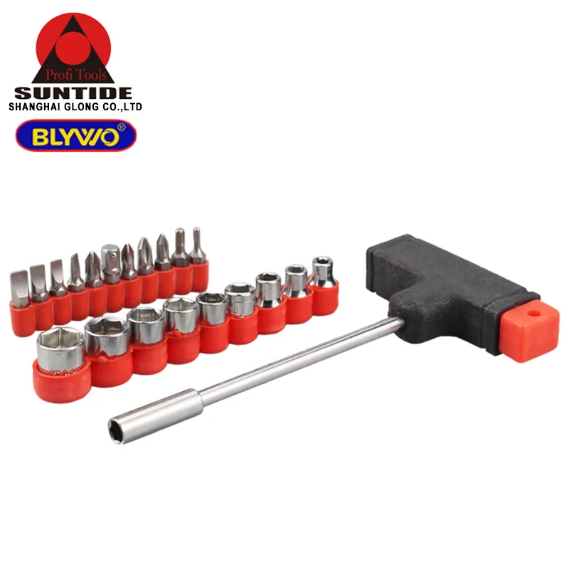 

21PCS Screwdriver Bits Set 1/4" Hex Shank Drive Screwdriver Bit T Handle Socket Wrench Set Repair Tools Kit Household Tool Set