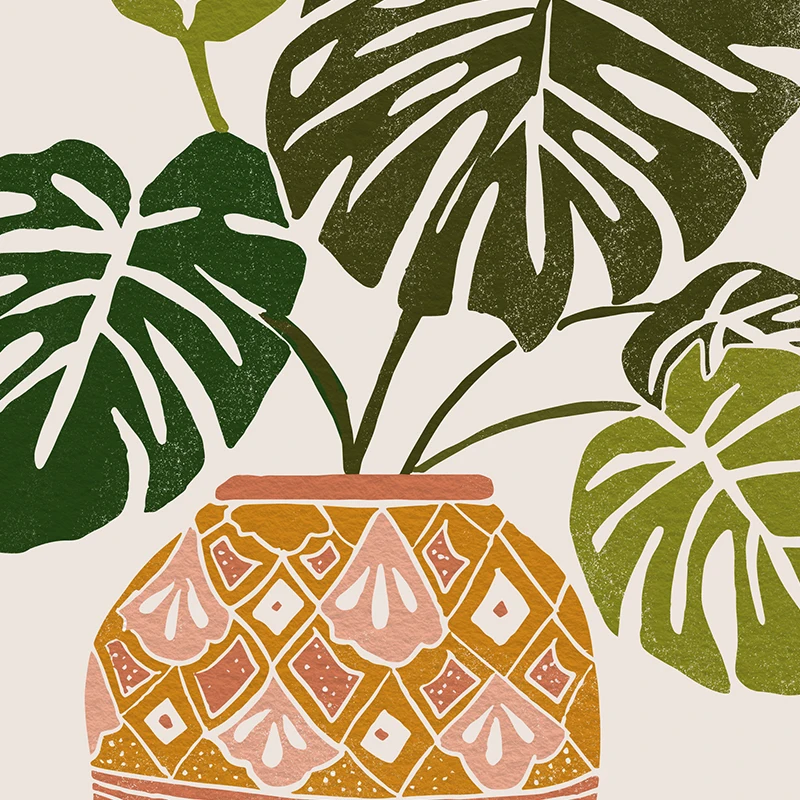 Boho Gallery Wall Art Canvas Painting Prints Abstract Line Plants Earth Tone Neutral Wall Pictures Nordic Poster Home Room Decor