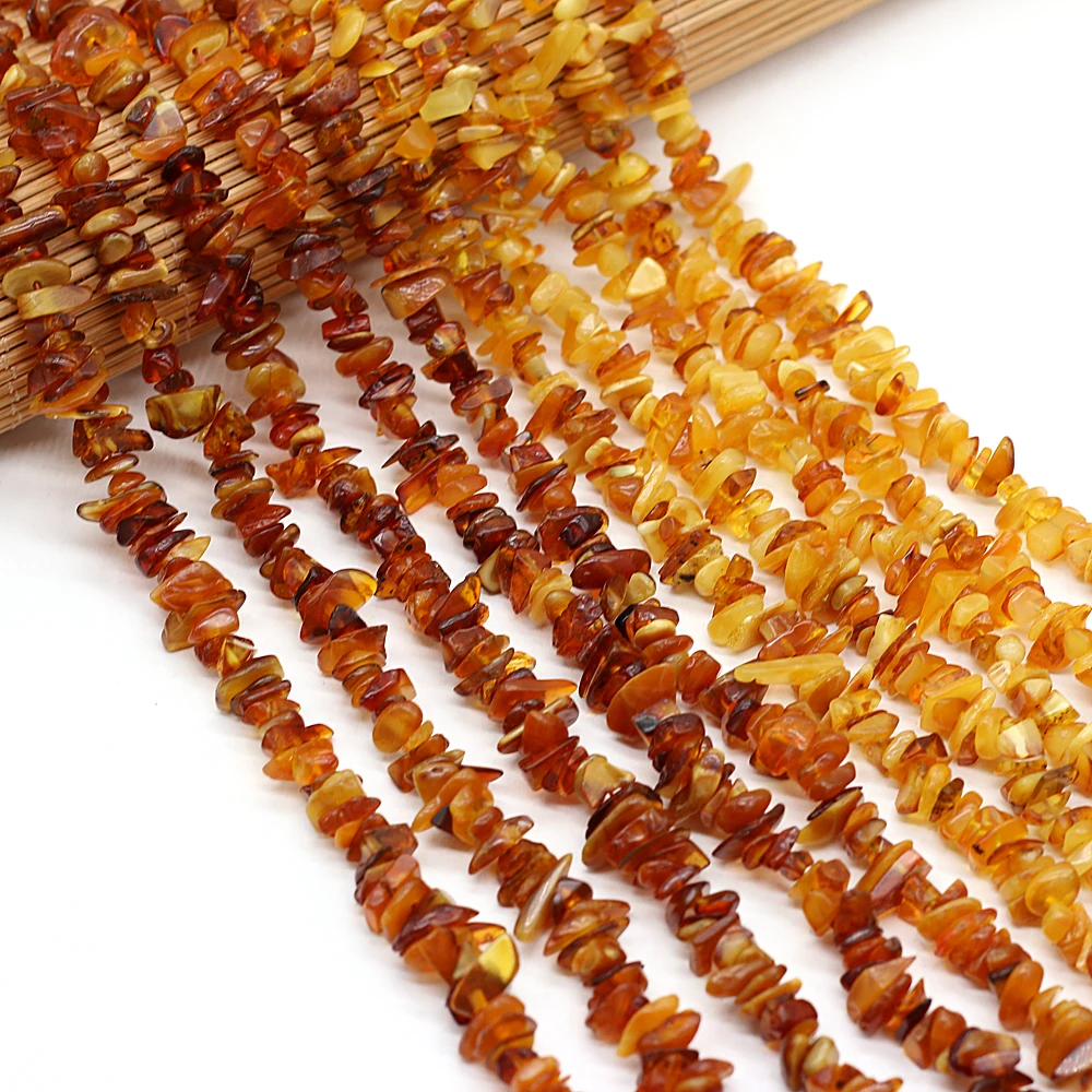 Natural Gem Stone Bead Freeform Russia Amber Beads Gravel Chips Crystal Beads for Jewelry Making DIY Bracelet Necklace Gift 15\'\'