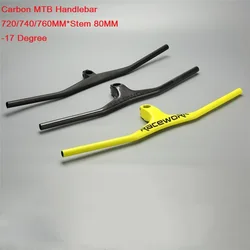 Carbon Fiber MTB Bicycle Handlebar One-shaped Integrated Handlebar With Stem UD Matte Carbon DH Mountain Bike Handlebar