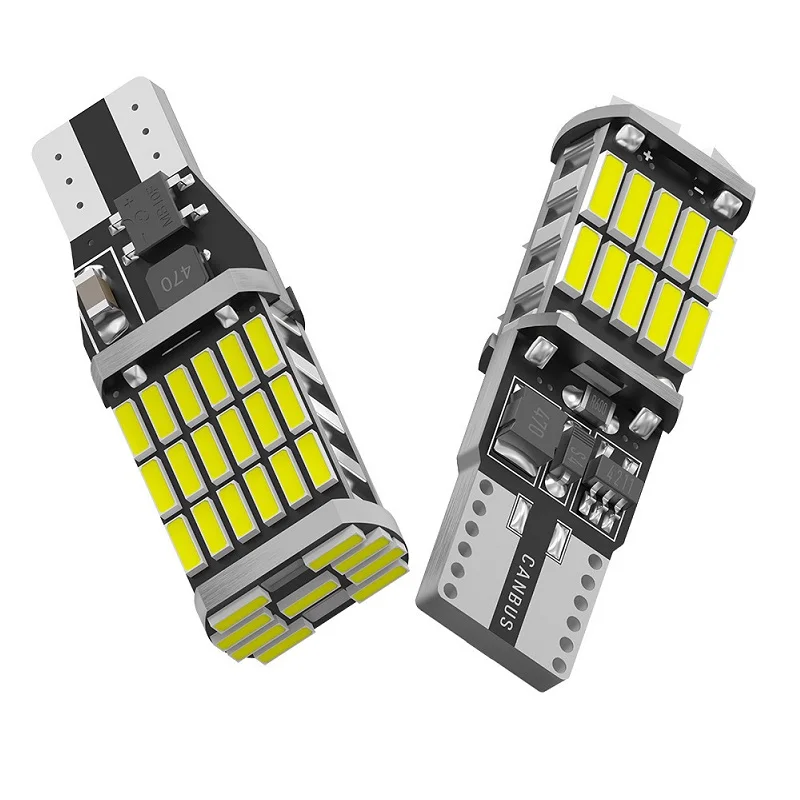 1x samochodu sygnał świetlny T15 W16W żarówka LED T10 W5W 4014 światła LED Canbus nie błąd wysokiej mocy biały DC 12V rewers powrót lampy parkingowe
