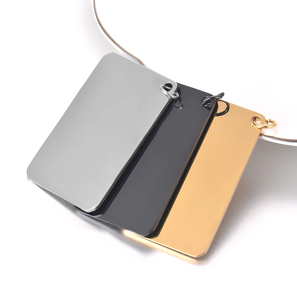 5pcs Wholesale Unisex  Stainless Steel Pendant Necklace 3 Color Dog Tag Plate Army Biker Chain Necklace