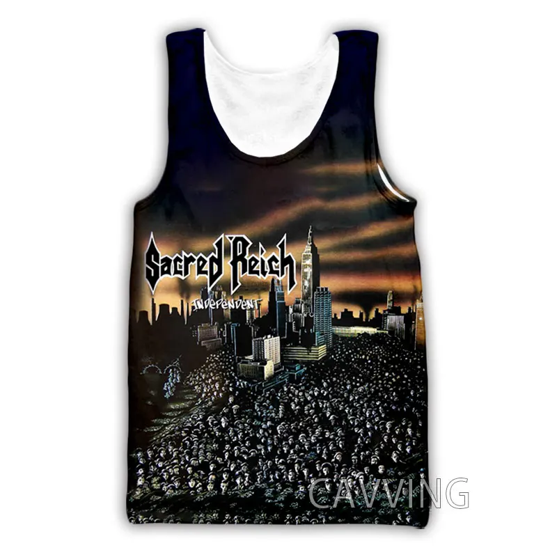 CAVVING 3D Printed   Sacred Reich Band   Tank Tops Harajuku Vest  Summer Undershirt Shirts Streetwear for Men/women