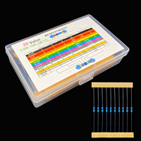 30values=300pcs 600pcs 1/4W 0.25W 1% Metal Film Resistor Assortment Kit Set pack electronic diy kit (10R~1M)