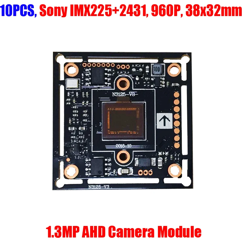 10PCS AR0130 NVP2431H 960P AHD CCTV Camera Board Module 1280x960 1.3MP 1200TVL Analog HD PCB 32x32mm 38x38mm