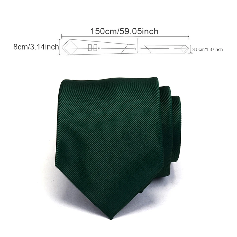 RBOCOTT corbata clásica para hombre, corbata Jacquard de seda de 8cm, corbatas de oro rojo y verde sólido para hombre, regalo de fiesta de boda de