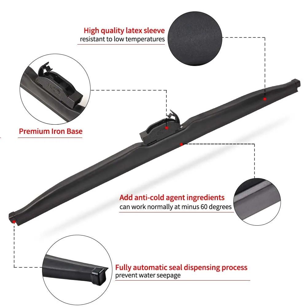 Winter Wiper Blades With Multifunction Adapter for Toyota Corolla Camry KIA Sportage Hyundai Creta ( Pack of 2 )