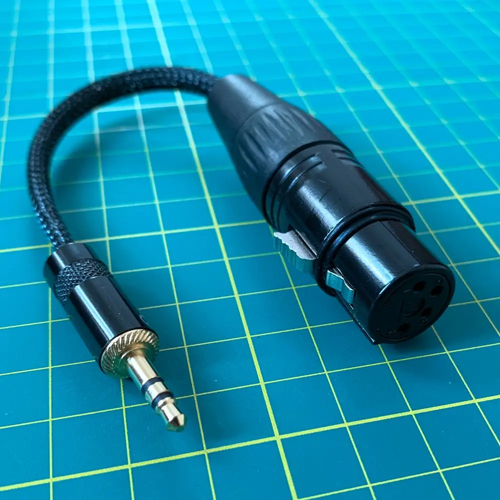 GAGACOCC-Cable de Audio macho XLR hembra de 4 pines a TRS 1/8, 3,5 MM, chapado en plata de 4 núcleos XLR a 3,5 MM para auriculares XLR de 4 pines