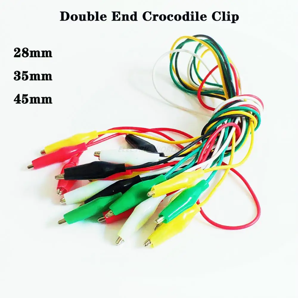 Grampos elétricos Jacaré, Test Leads Clip, Roach Clip, Jumper Wire, Grampos de bateria do carro, Double-Ended, Crocodile Power Clip, 10pcs