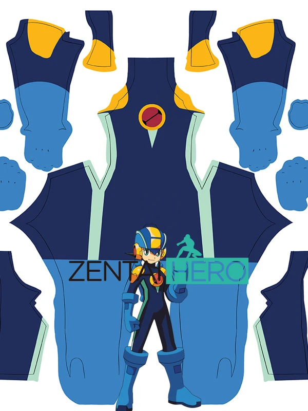 

New Arrival 3D Printed Spandex MegaMan Cosplay Costume for Halloween and Cosplay Costume no Hood