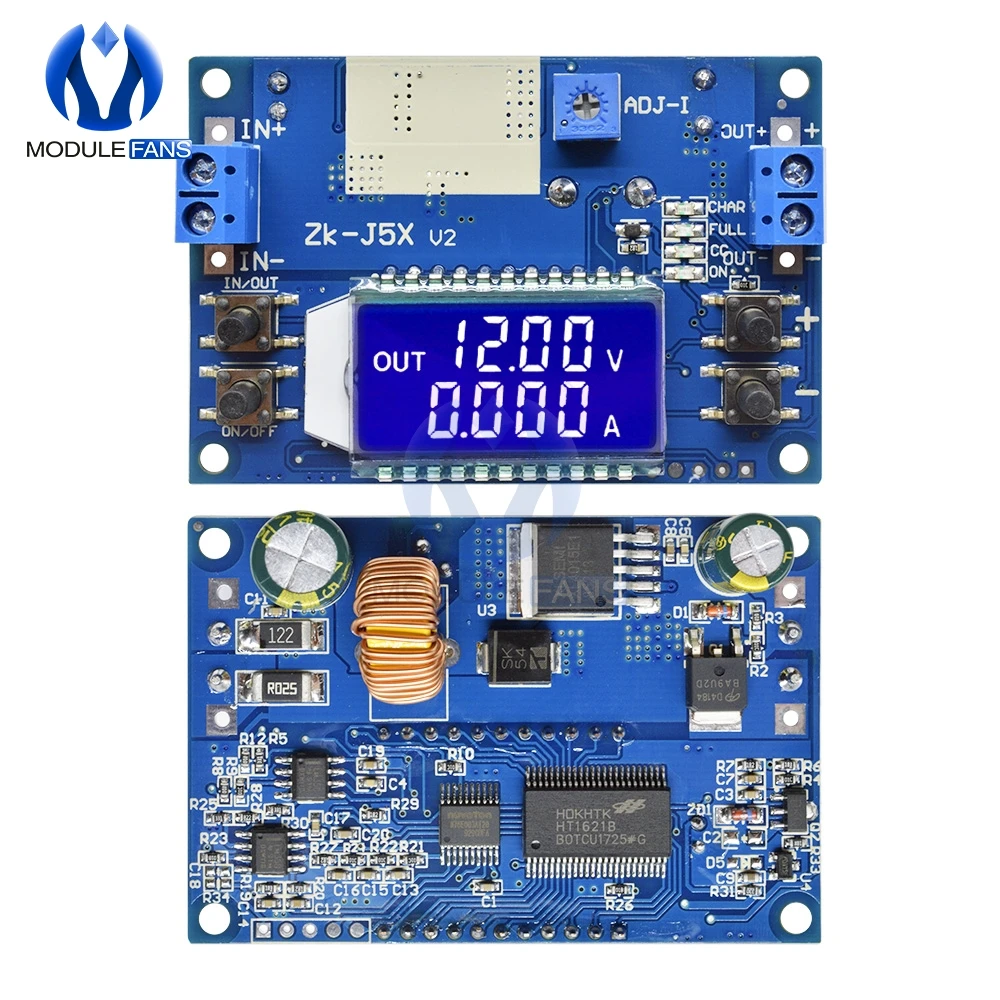 5A Constante Spanning Stroom Lcd Digitale Spanning Stroom Display Verstelbare Buck Step Down Power Supply Module Met Case