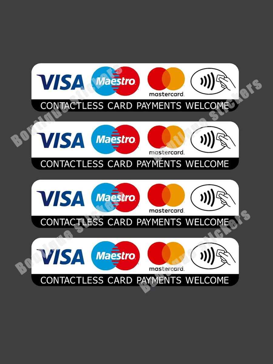 Contactless Credit Card VISA Mastercard Maestro Payment Sticker Taxi Shop Waterproof Sunscreen Anti-UV Practical Decal