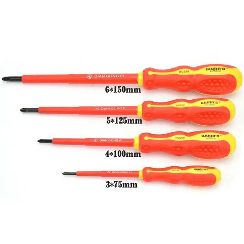 1 Piece 3*75-6*150mm Insulated Screwdriver CR-V Phillips Slotted Screwdrivers Magnetic Screw Bolt Driver Screw-driving Tools