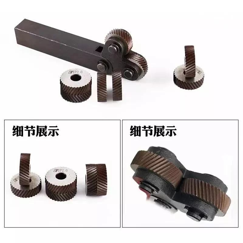 Imagem -06 - Dupla Roda Knurling Tool Kit Linear Pitch Knurl Grupo Aço Lathe Cutter Pcs 0.5 mm mm mm