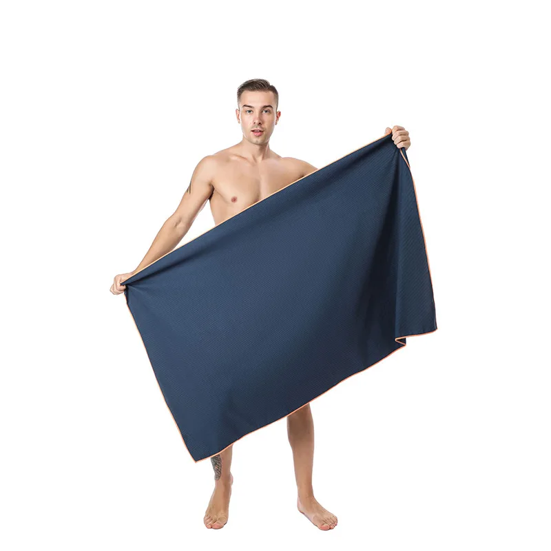 Beach Gym Swimming Bath Towel Beach Towel Quick-drying Absorbent Towel Second Generation Solid Color Man Poncho Sweat Towel