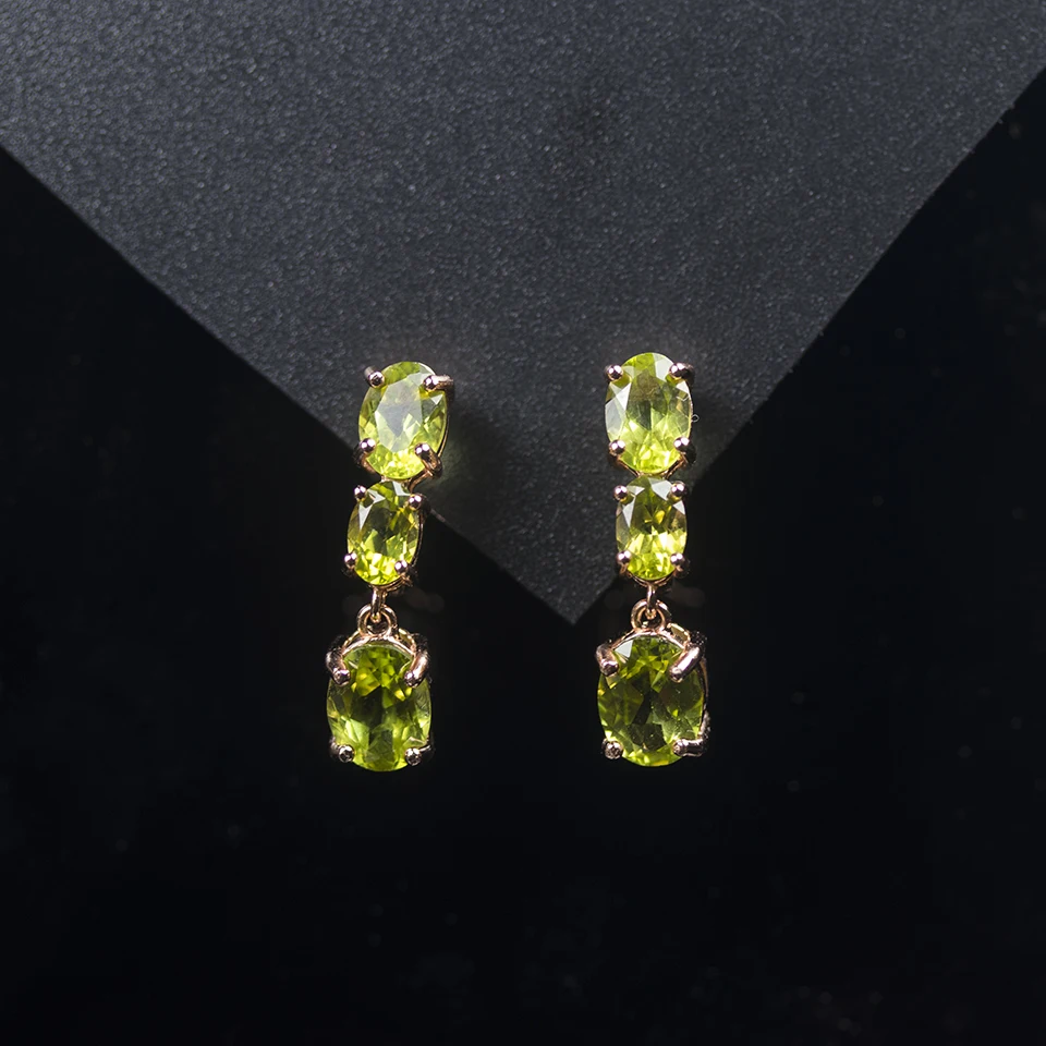 Imagem -03 - Bolai-brincos de Fecho Peridoto Natural para Mulheres Prata Esterlina 925 Pura Ouro Rosa Acessórios Clássicos Birthstone Agosto