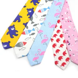 Cotone Floreale Del Fumetto Animale Vintage Bambini del Bambino Della Ragazza Casual Cravatta Cute Dog Anatra Pollo Orso Scuola Quotidiano Scarni Piccoli Cravatte