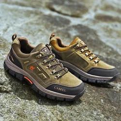 Hiking Shoes for Men Army Green Mens Walking Shoes Mountain Non-slip Rubber Outdoor Hill Men Hiking Shoes Suede Men Sneakers