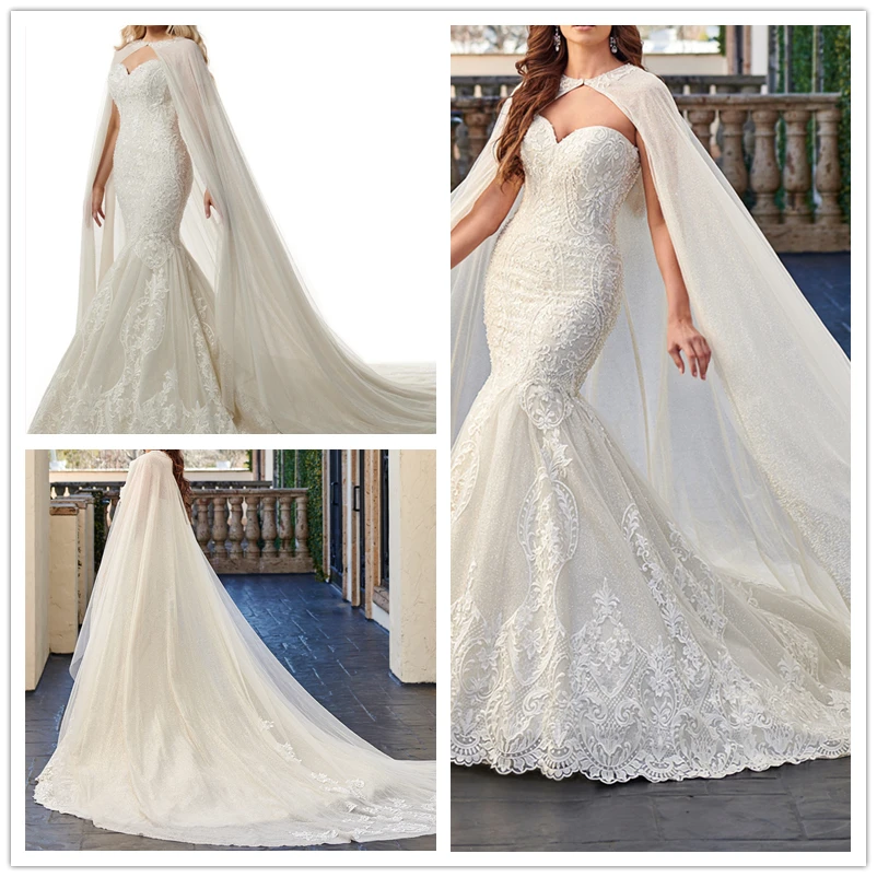 Simples senhora personalizado chiffon chão comprimento casamento cabo longo branco marfim casamento jaqueta bolero artesanal nupcial envoltório