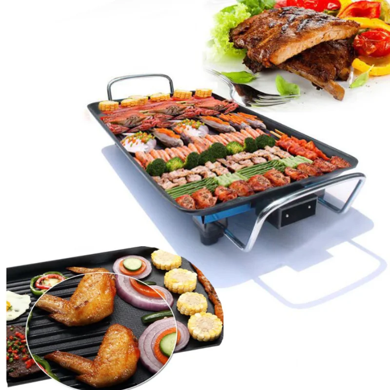 Wielofunkcyjny elektryczny grill pieczenie w domu Pan bezdymny Teppanyaki grill elektryczny Griddles 220V kryty grill maszyna