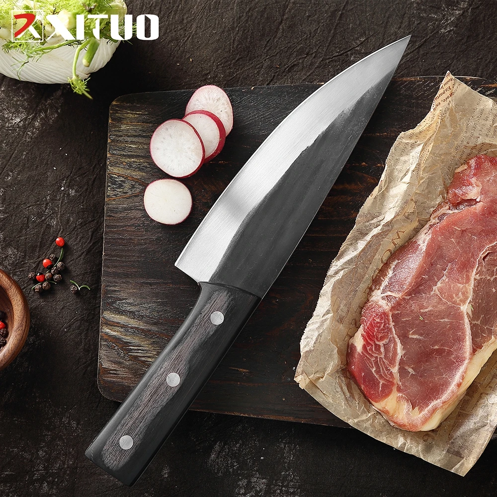 

XITUO Handmade Forged Chef Knife Professional Sharp Forged Cleaver Kitchen Knives Meat Vegetables Slicing Knife Drop shipping