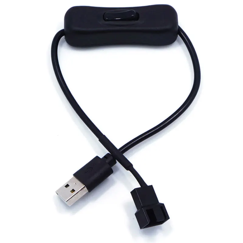 1 zu 1 2 USB zu 3-Pin / 4-Pin PWM 5V USB Ärmeln Fan Power adapter Stecker Kabel mit ON Off Schalter