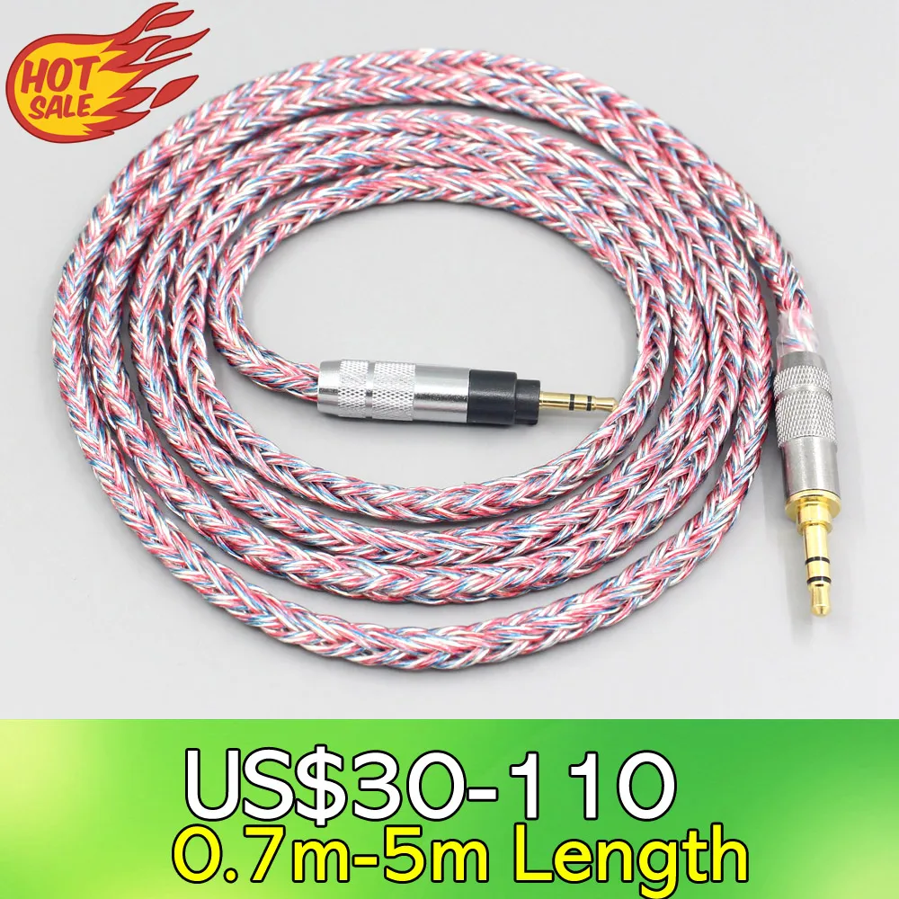 

LN007601 16 Core Silver OCC OFC Mixed Braided Cable For Sennheiser Urbanite XL On/Over Ear Earphone Headset Headphone