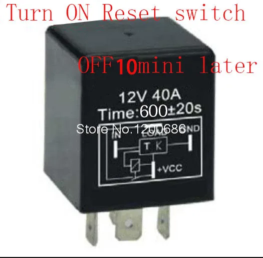 

F YS020 30A 10 minutes timer relay delay off after reset switch turn on Automotive 12V timer Relay 600 S delay 10M off relay