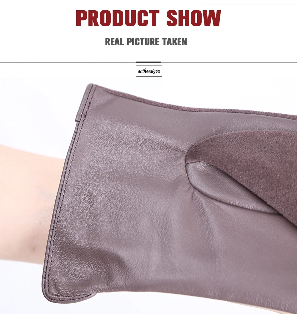 Good Quality Touch Gloves Color Winter Women's Leather Gloves Genuine Suede 50% Genuine Leather 50% Women's Gloves -2007