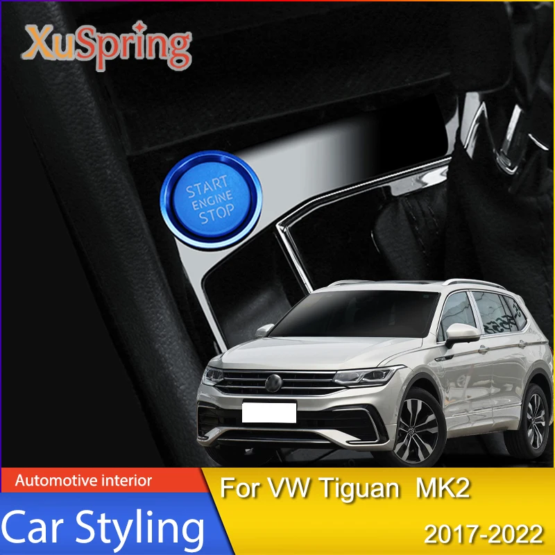 One-key Start Button Attached Ignition Switch Ring for Volkswagen VW Tiguan 2022 2021 2020 2019 2018 2017 2016 Mk2 Accessories