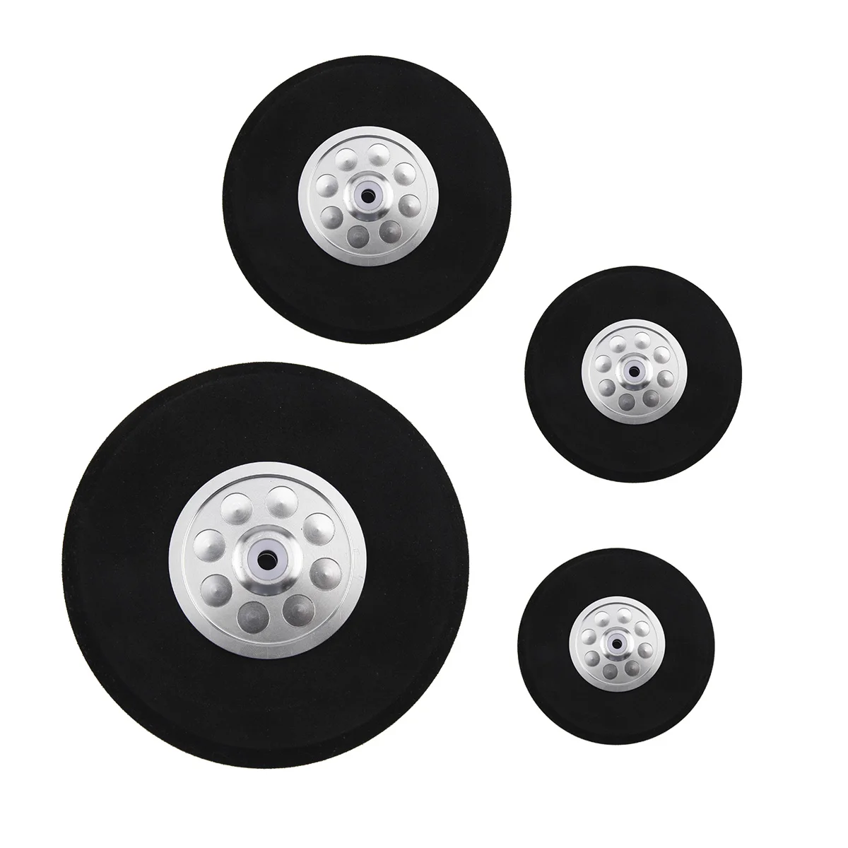 1 Pair  3/3.5/4/4.5/5/6/7/8 inch Sponge Wheel with Dia-Casting Aluminum Hub for RC Airplane Parts