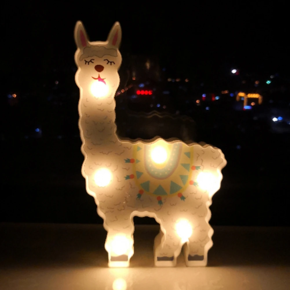 Llama Decor Toys for Kids Wall Decoration Night Lamp for Pregnant Woman, Kids, Baby Shower, Nursery, Battery Operated Nightlight