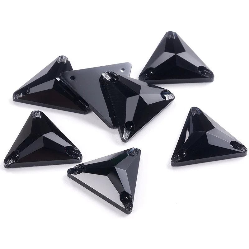 QIAO Black Sew On Rhinestone Sewing Crystal Glass Top Quality Stone For Needlework Bag Clothes DIY Design Decoration