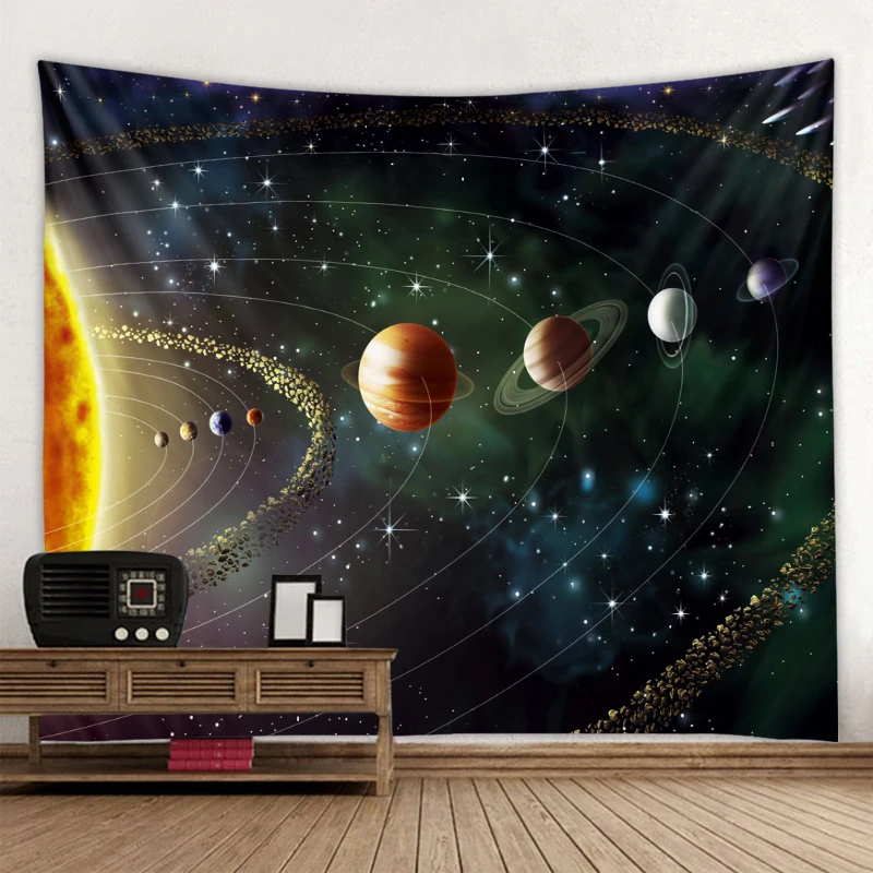 

Psychedelic tapestry divination pattern hippie carpet home decoration wall tapestry blanket universe planet galaxy wall hanging