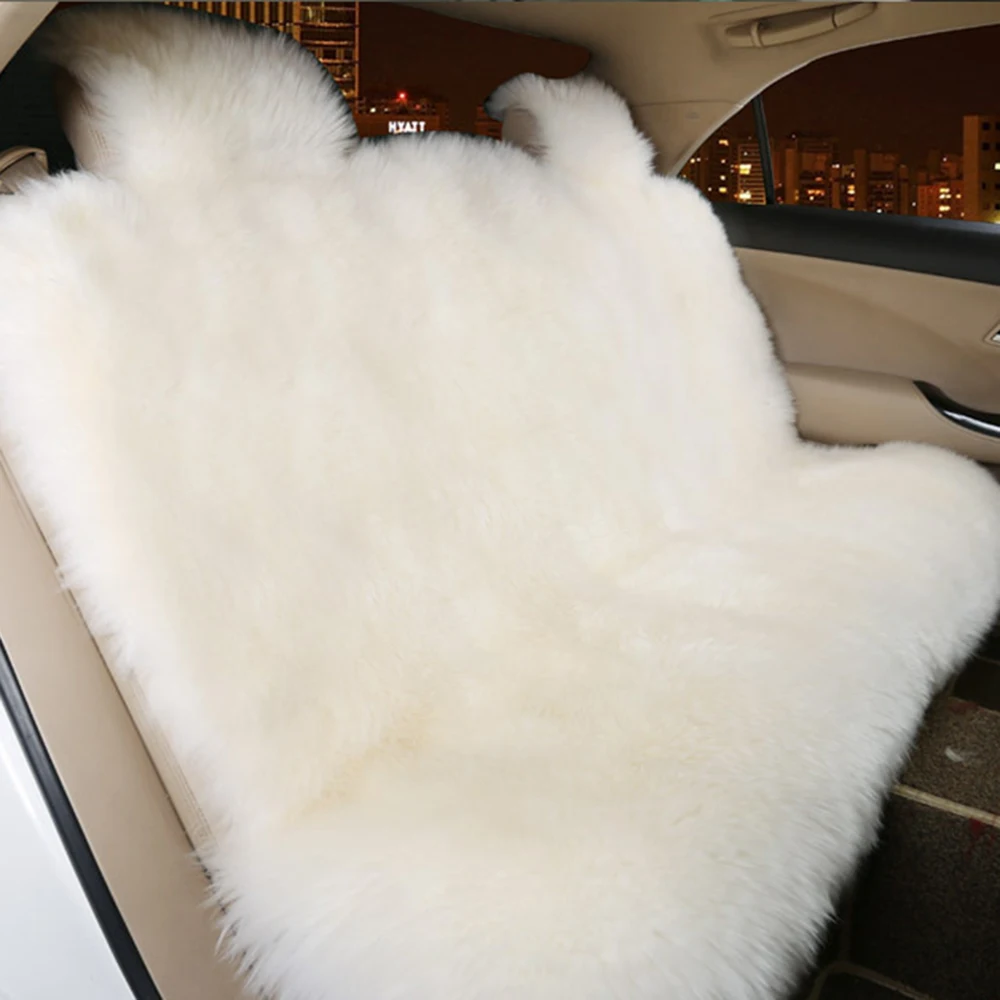 KAWOSEN 5 Seats/ Set Whole Sheepskin Car Seat Cover Universal Super Warm Fur Car Seat Cushion, Promotion Wool Seat Covers LWSC01