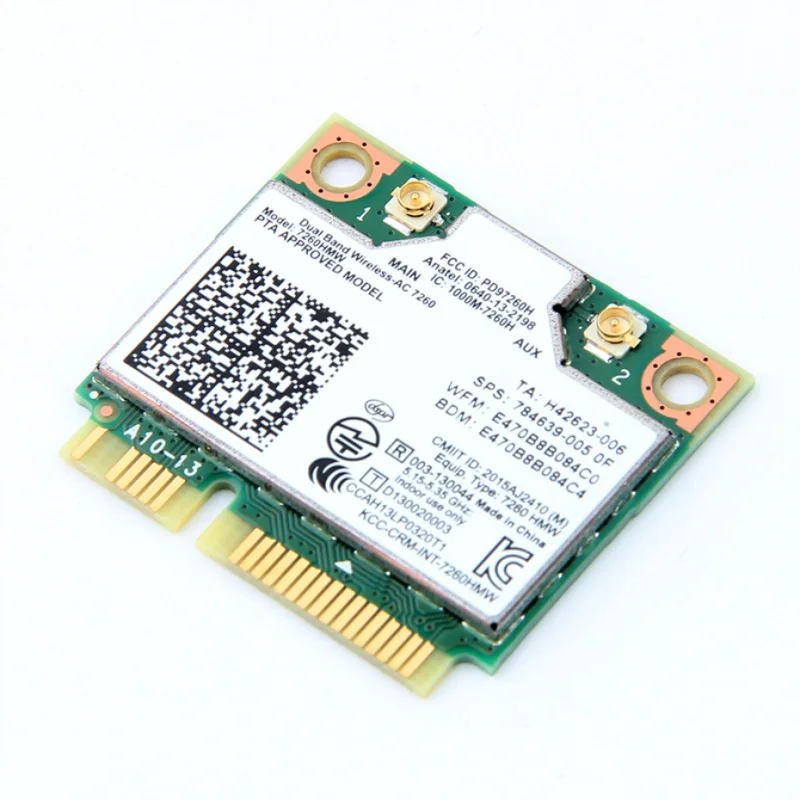 Dual Band Wireless Card  Intel 7260 7260ac 7260HMW ac7260 Mini PCI-E 2.4G/5Ghz Wlan Bluetooth 4.0 802.11ac/a/b/g/n wifi card