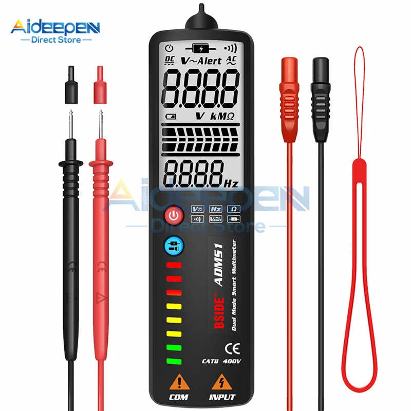 3 Trong 1 Vạn Năng Kỹ Thuật Số Bút Thử Điện Thông Minh ADMS1CL DC Vôn Kế AC + EBTN LCD Điện Áp Chỉ Thị Báo Tua Vít + Thể dây Test