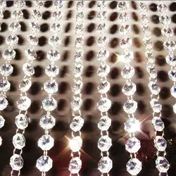 All Colors Luxurious K9 Crystal Glass 14mm Octagon Chandelier Beads Garland Stand Hang Chains For Christmas Tree & Curtain Decor