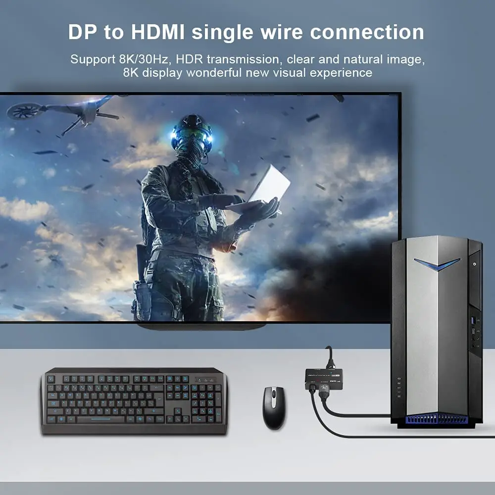 Imagem -06 - Divisor Direcional Dp1.4 8k @ 30hz 4k @ 120hz ao Conversor de Displayport Hdmi8k 2.1 hz Cabledeconn Displayport Hdmi 8k Mst 1in 2out